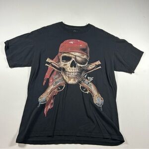 The Mountain Pirate Skull T-Shirt Large Guns Crossbones Retro 90s Vintage